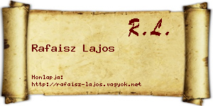 Rafaisz Lajos névjegykártya